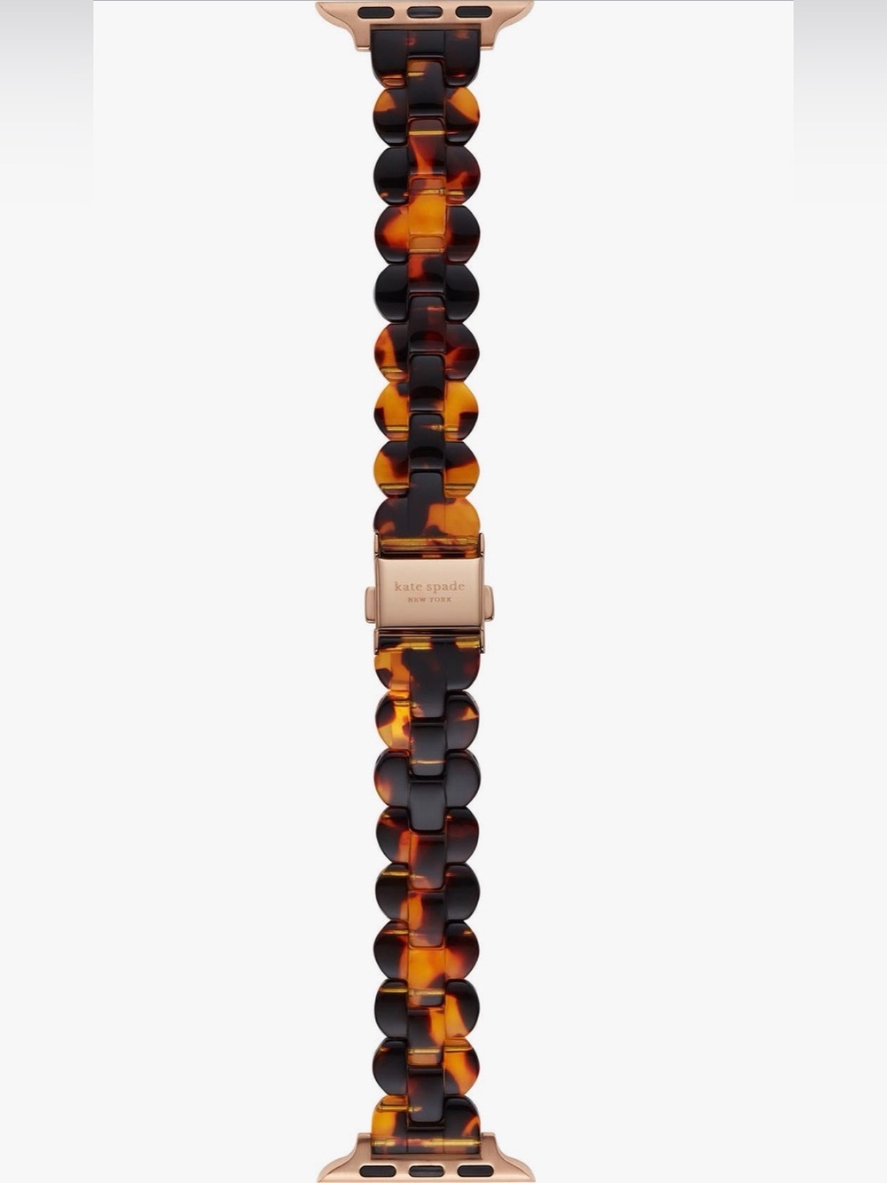 kate spade Tortoiseshell Link Bracelet Watch Band in Amber and Dark Brown 16mm